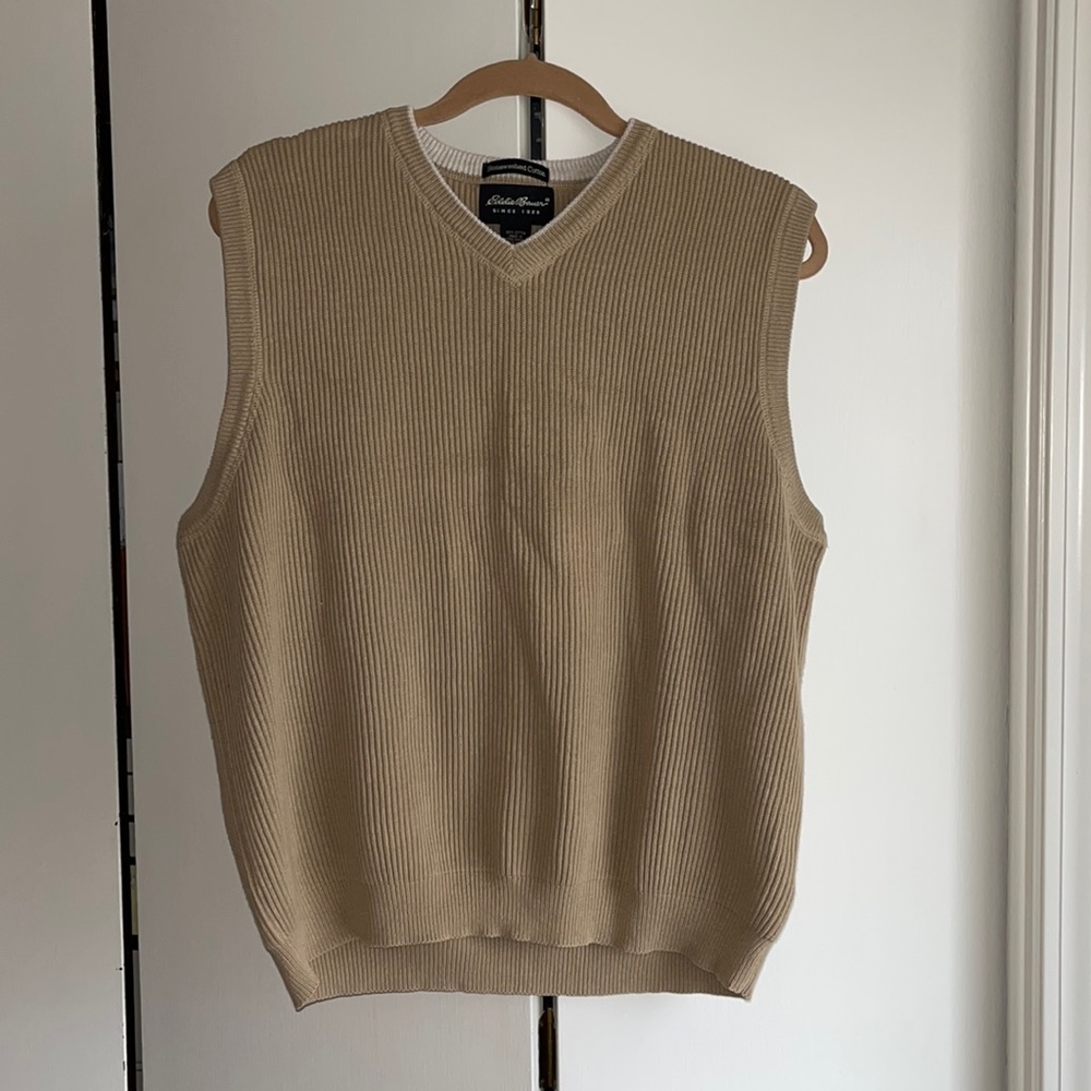 Eddie Bauer Beige khaki chorded vest